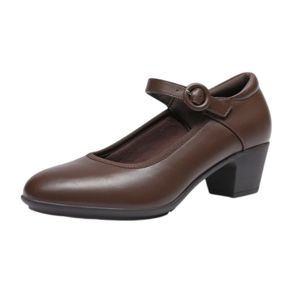 Dream Pairs Ascenelle Arch Support Mary Jane Pumps in Brown, Size 8